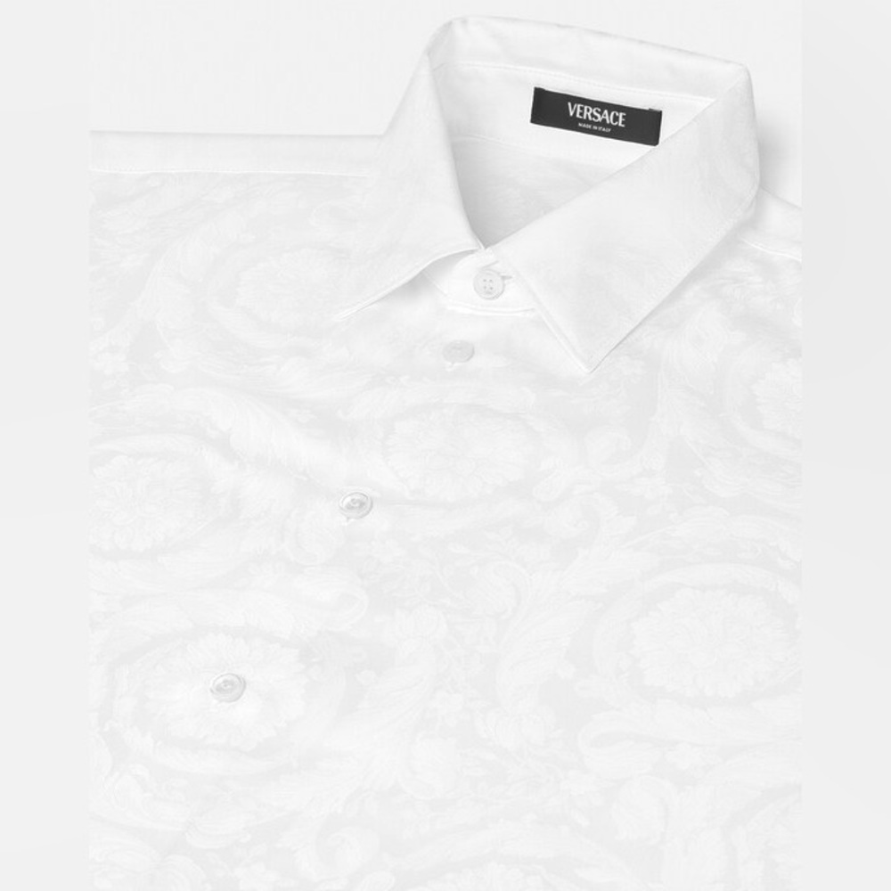 Versace Barocco Jacquard Long Sleeve Shirt Size 37 IT. PRISTINE CONDITION - Picture 2 of 16